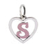 CP93084 Pink Letter S Mini Heart Charm - Selah925.com