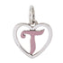 CP93084 Pink Letter T Mini Heart Charm - Selah925.com