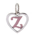 CP93084 Pink Letter Z Mini Heart Charm - Selah925.com