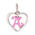 CP93085 Hot Pink Letter A Mini Heart Charm - Selah925.com