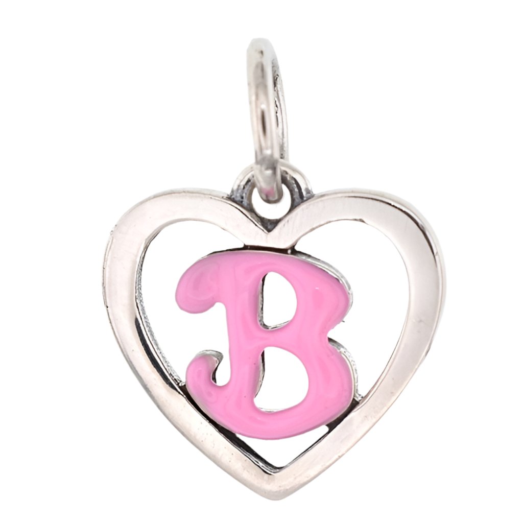 CP93085 Hot Pink Letter B Mini Heart Charm - Selah925.com