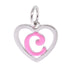 CP93085 Hot Pink Letter C Mini Heart Charm - Selah925.com