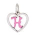 CP93085 Hot Pink Letter H Mini Heart Charm - Selah925.com