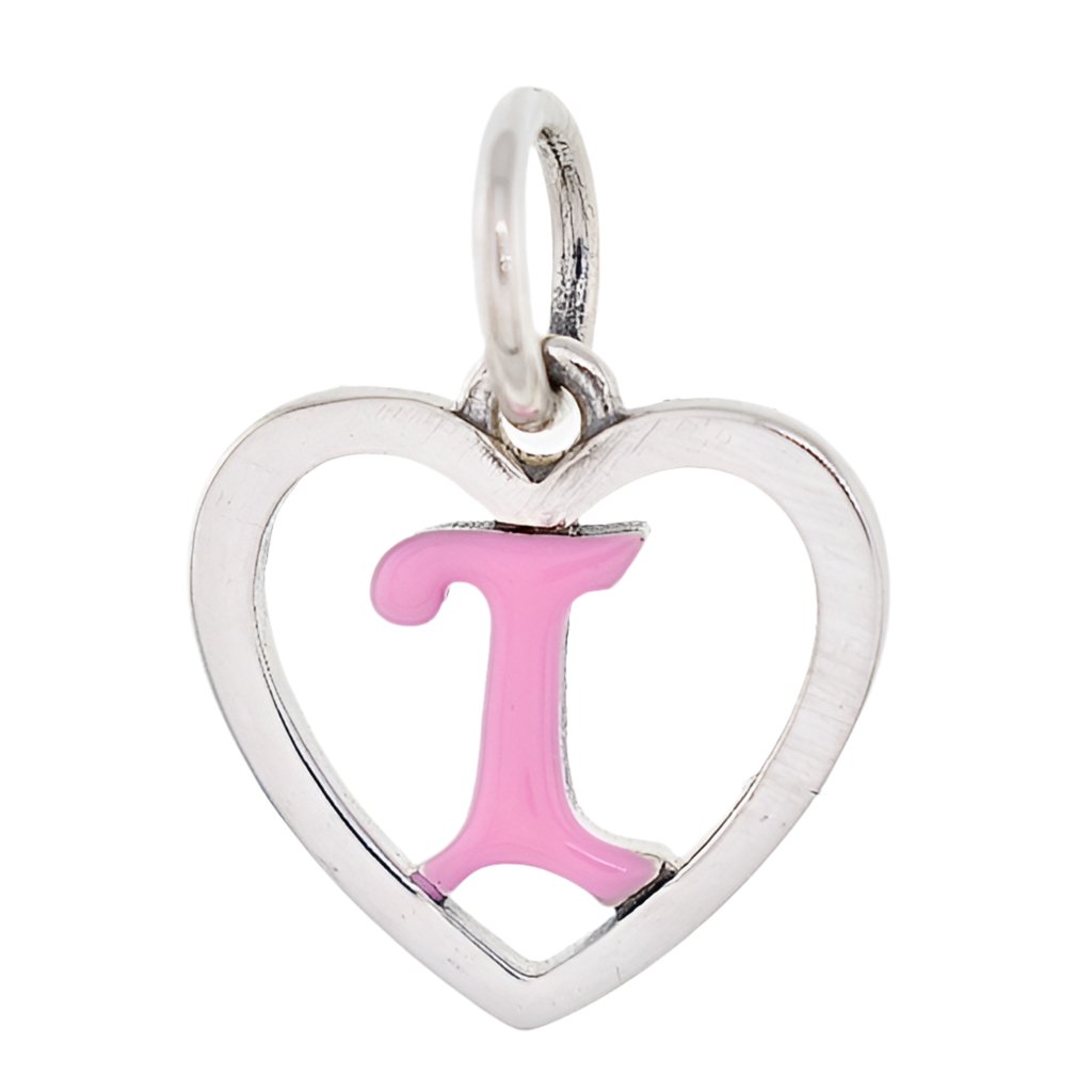 CP93085 Hot Pink Letter I Mini Heart Charm - Selah925.com