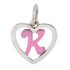 CP93085 Hot Pink Letter K Mini Heart Charm - Selah925.com