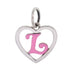 CP93085 Hot Pink Letter L Mini Heart Charm - Selah925.com