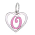 CP93085 Hot Pink Letter O Mini Heart Charm - Selah925.com