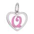 CP93085 Hot Pink Letter Q Mini Heart Charm - Selah925.com