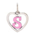 CP93085 Hot Pink Letter S Mini Heart Charm - Selah925.com