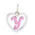 CP93085 Hot Pink Letter Y Mini Heart Charm - Selah925.com