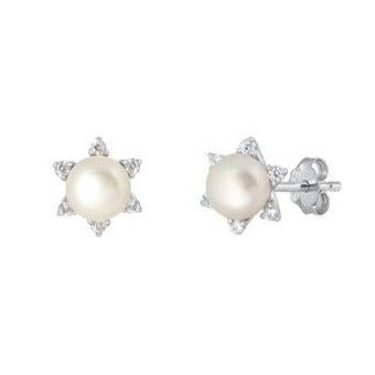 E1005 CZ Pearl Earrings - www.Selah925.com