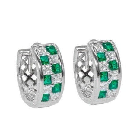 E1013 Green Cz Earrings - www.Selah925.com