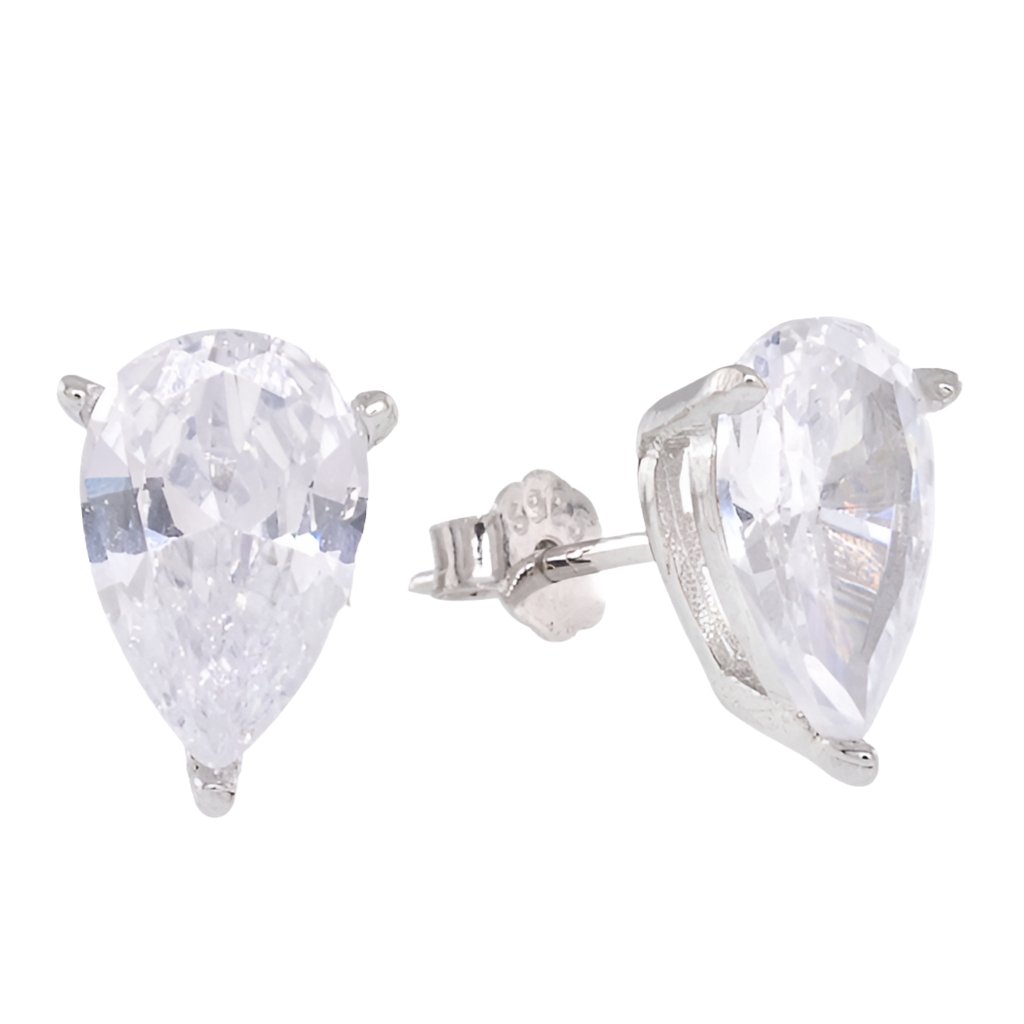 E1015 Drop CZ Stub Earrings - Selah925.com