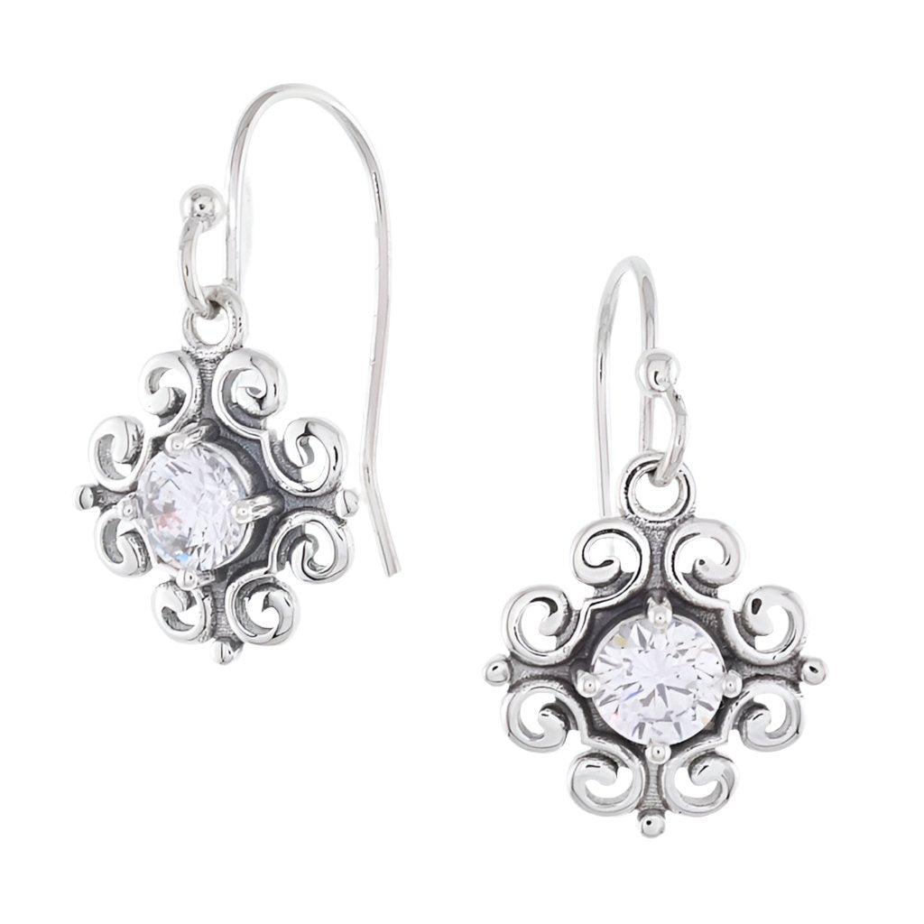 E2019 White Gemstone Earrings - Selah925.com