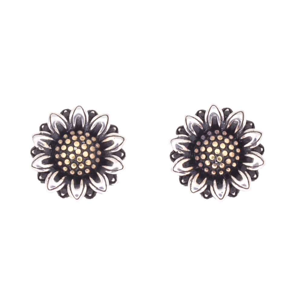 E2020 Gold Sunflower Earrings - Selah925.com