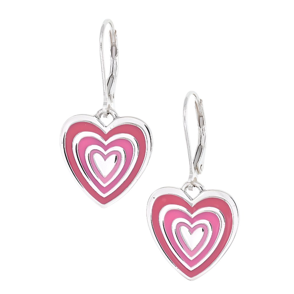 E2026 Pink Heart Earrings - Selah925.com