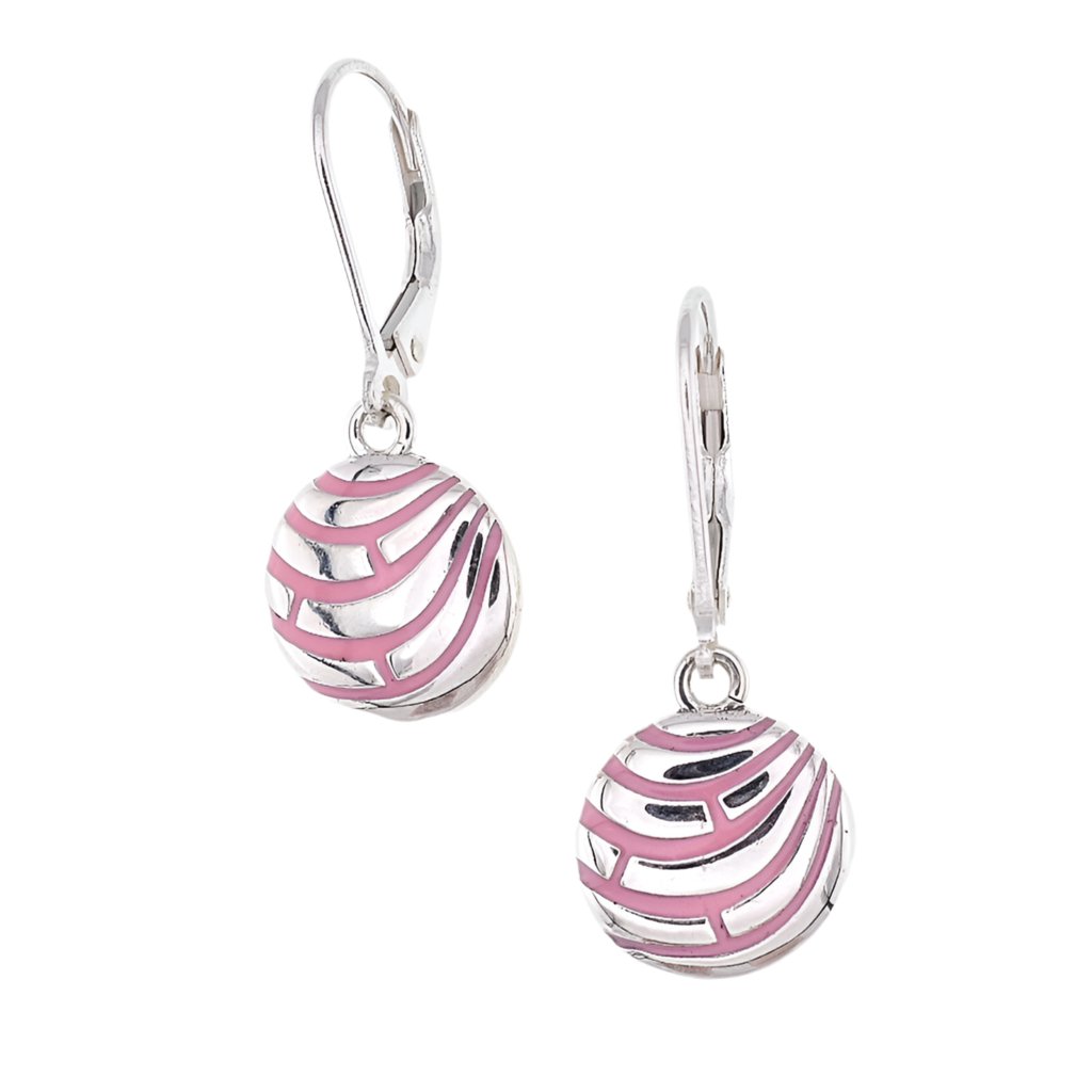 E2037 Pink Concha Earrings - Selah925.com