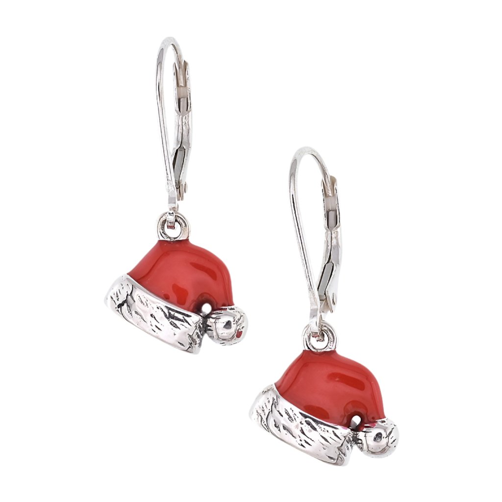 E2041 Santa Hat Earrings - Selah925.com