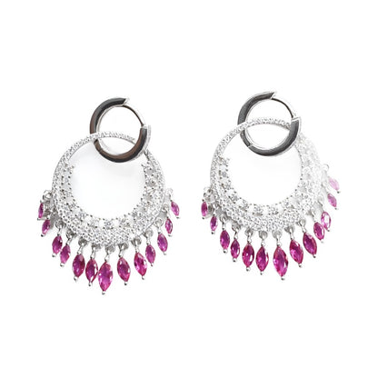 E3001 Fuchsia CZ Bohemian Earrings - Selah 925