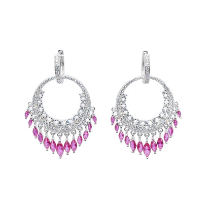 E3001 Fuchsia CZ Bohemian Earrings - Selah 925