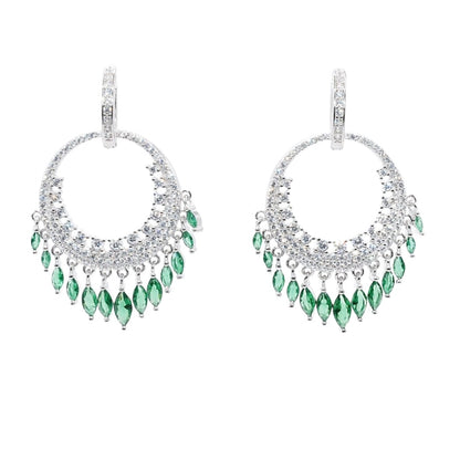 E3001 Green CZ Bohemian Earrings - Selah 925