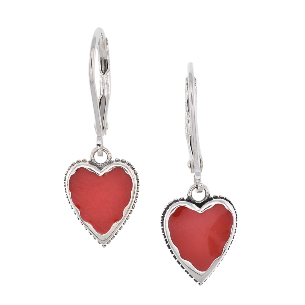 E3005 Red Heart Earrings - Selah925.com