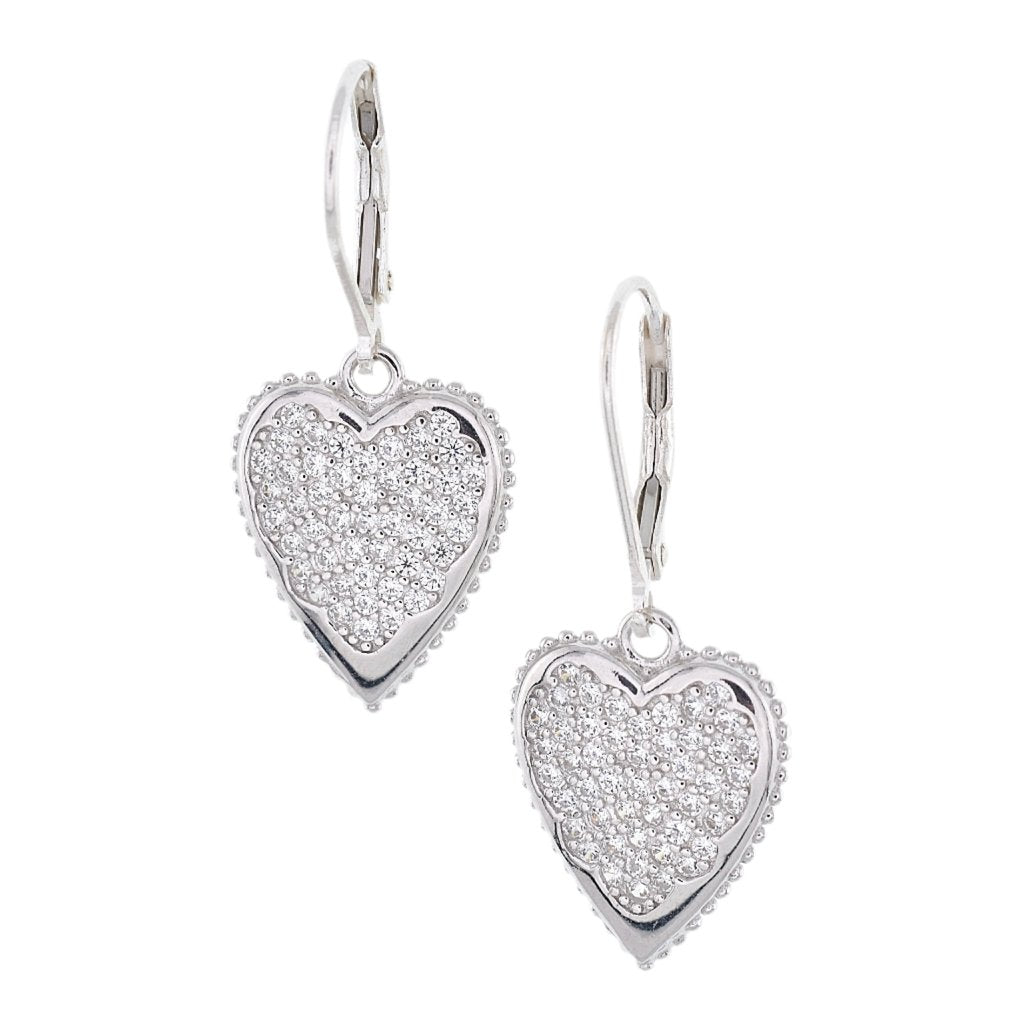 E3006 CZ Heart Earrings - Selah925.com