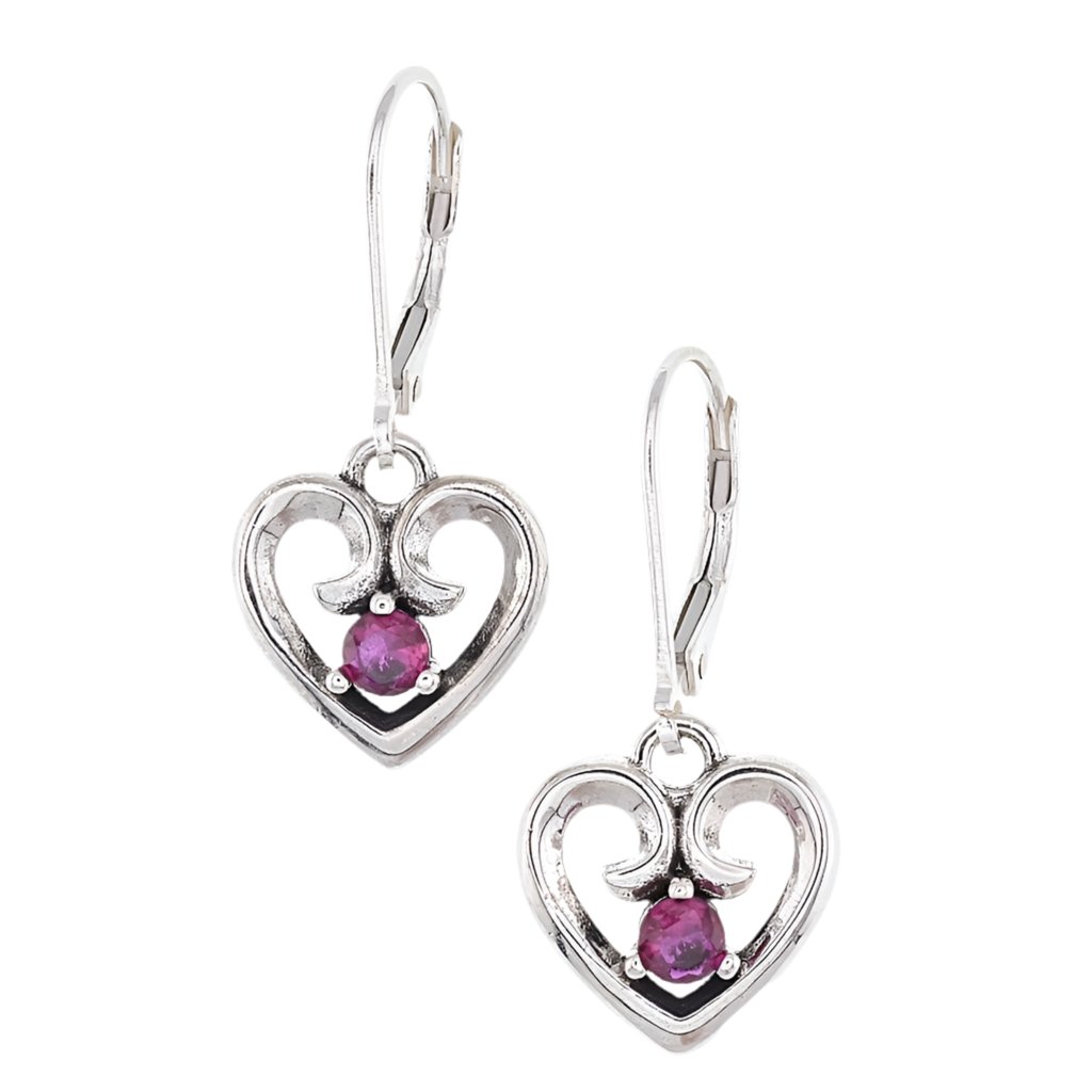 E3008 Red Gemstone Earrings - Selah925.com