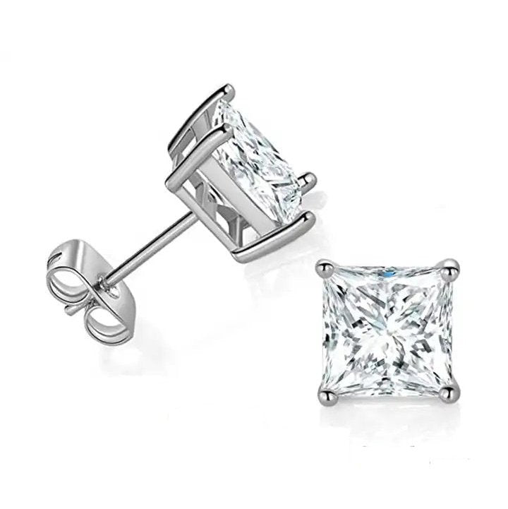 E4001 3mm Square CZ Stud Earrings - www.Selah925.com