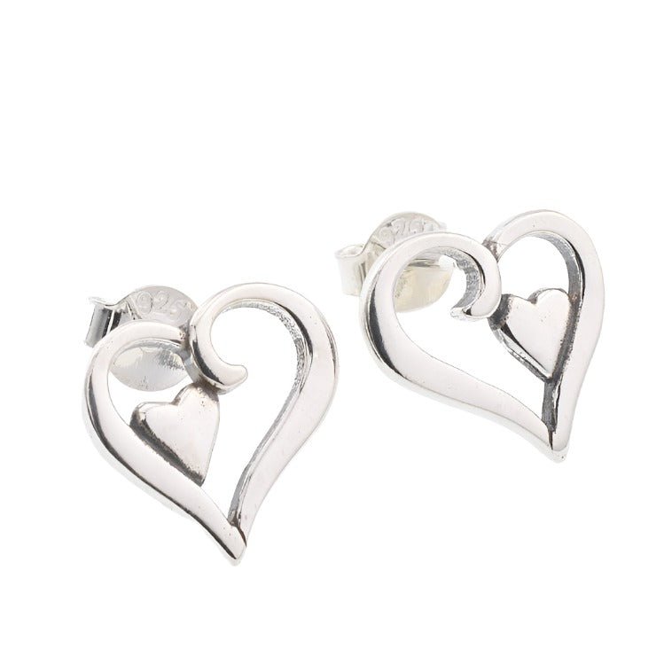 E4026 Silver Heart Earrings - Selah925.com