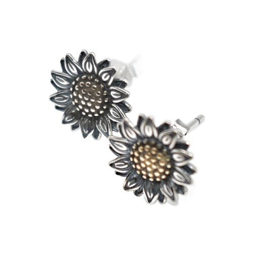 E4027 Gold Sunflower Earrings - Selah925.com