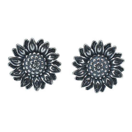 E4027 Silver Sunflower Earrings - Selah925.com