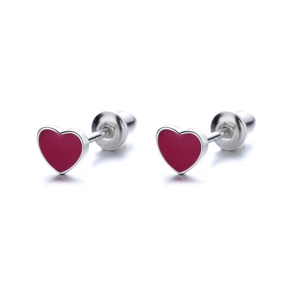 E4031 Red Heart Earrings - Selah925.com