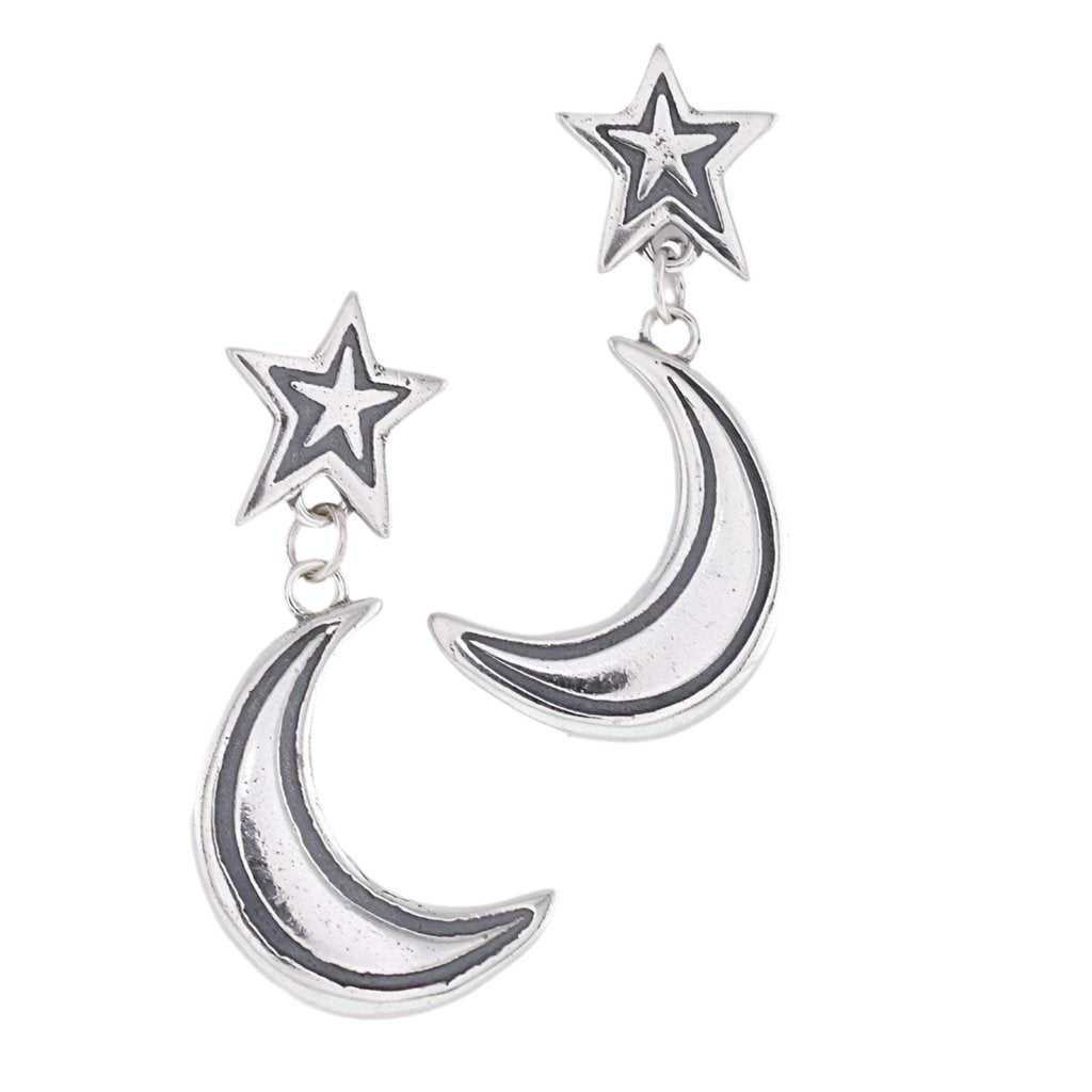 E4040 Moon &amp; Star Earrings - Selah925.com