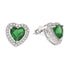 E4045 Green CZ Elegant Heart Earrings - Selah925.com