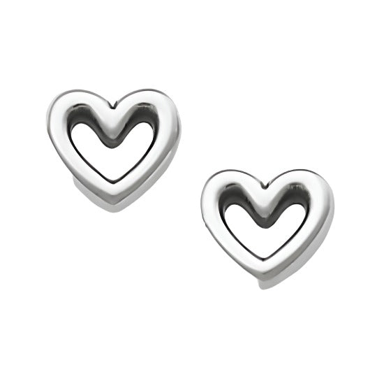 E5028 Heart Rhodium Plated Earrings - Selah925.com