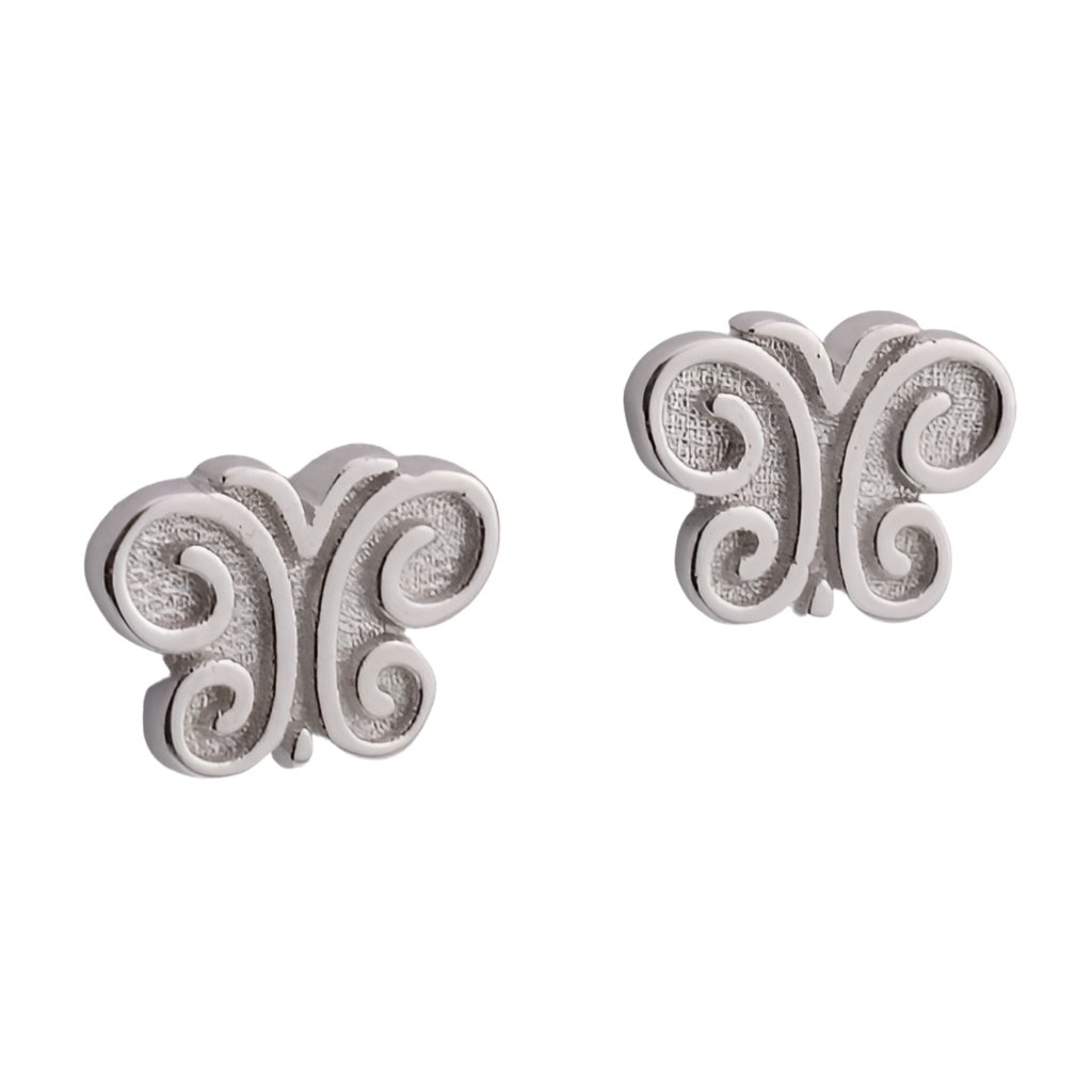 E5037 Blutterfly Rhodium Earrings - Selah925.com