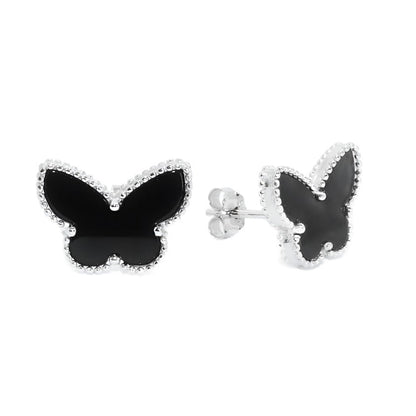 E6015 black Butterfly Earrings - Selah925.com