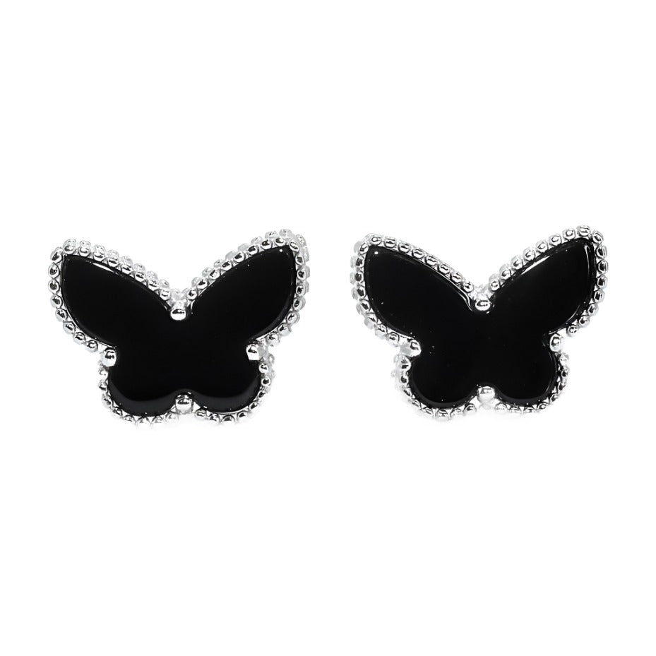 E6015 black Butterfly Earrings - Selah925.com