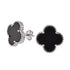 E6017 Black Clover 12mm Earrings - Selah925.com