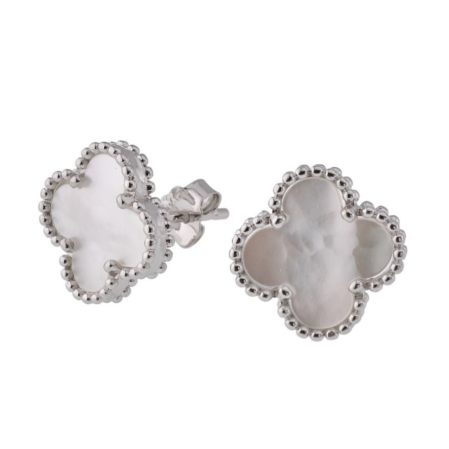 E6017 White 12mm Earrings - Selah925.com