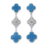 E6018 Blue Clover Earrings - Selah925.com