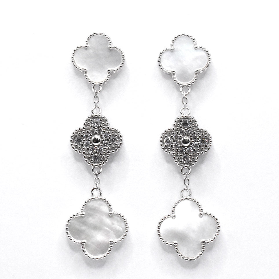 E6018 White Earrings - Selah925.com