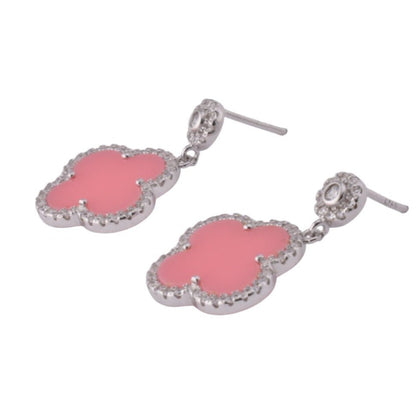 E6019 Clover Salmon Earrings - Selah925.com