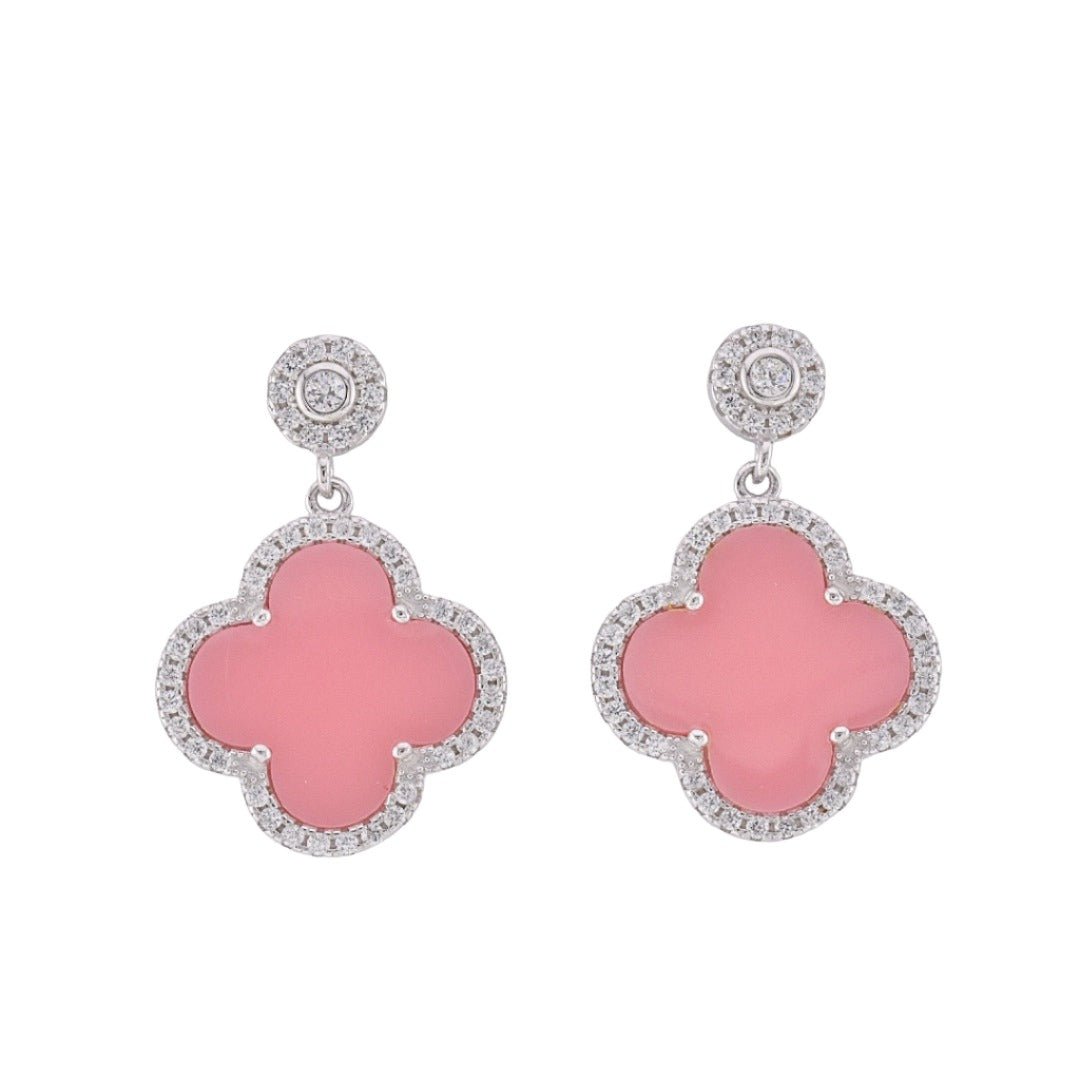 E6019 Clover Salmon Earrings - Selah925.com