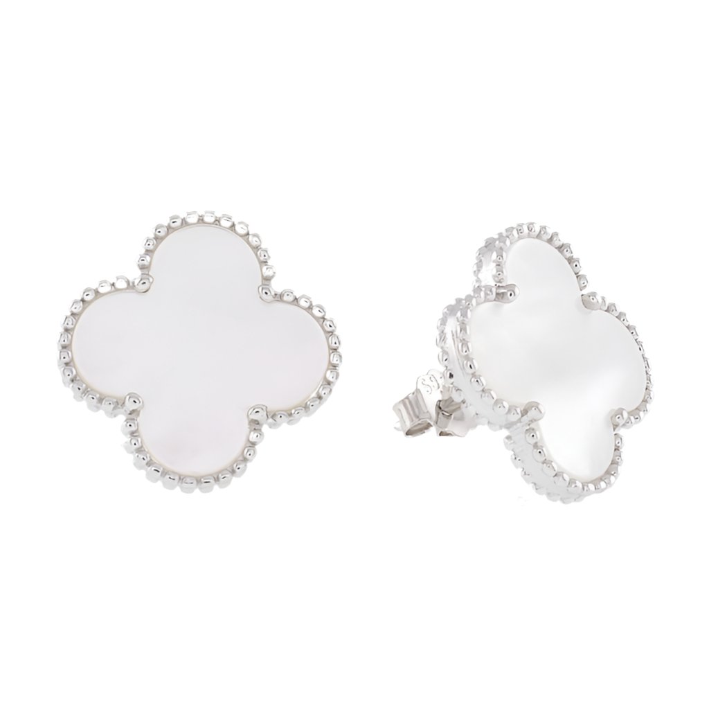 E6021 White 15mm Earrings - Selah925.com