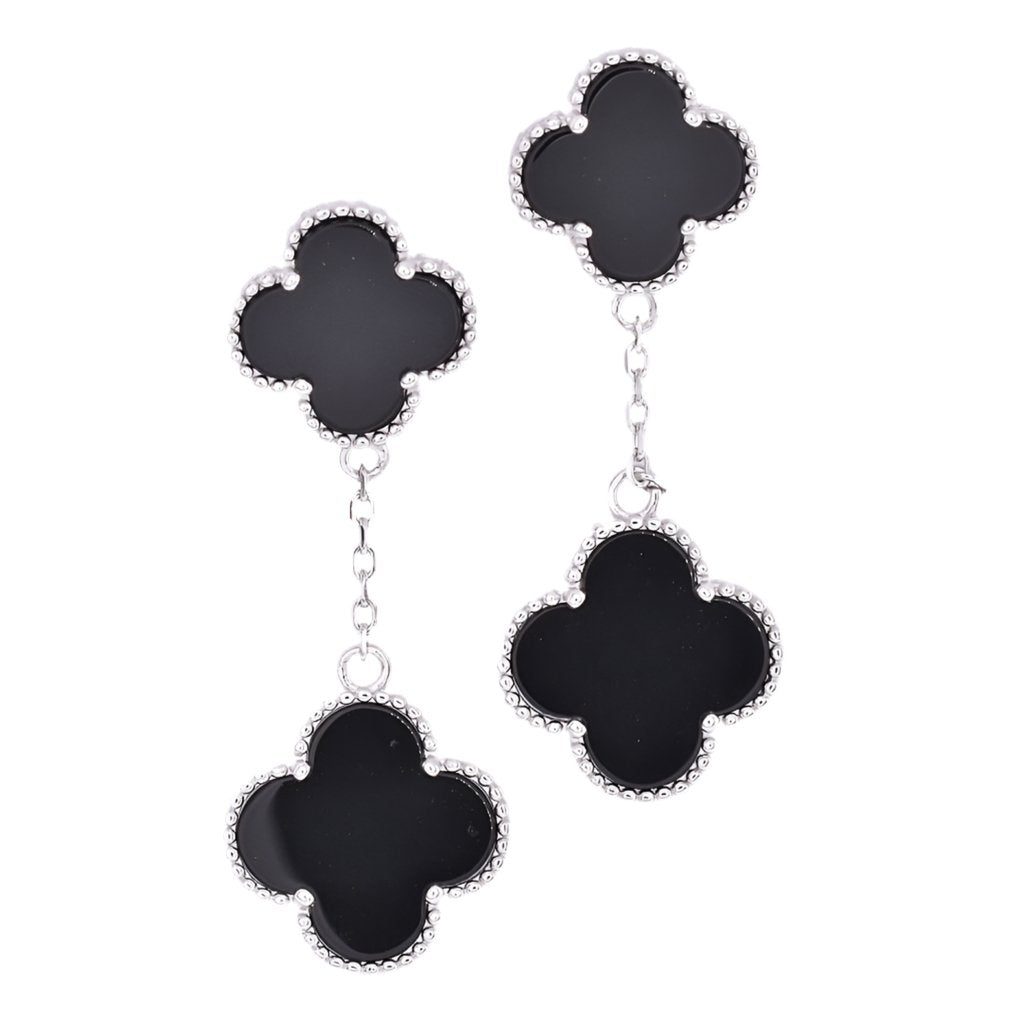 E6023 Black Clover Earrings - Selah925.com