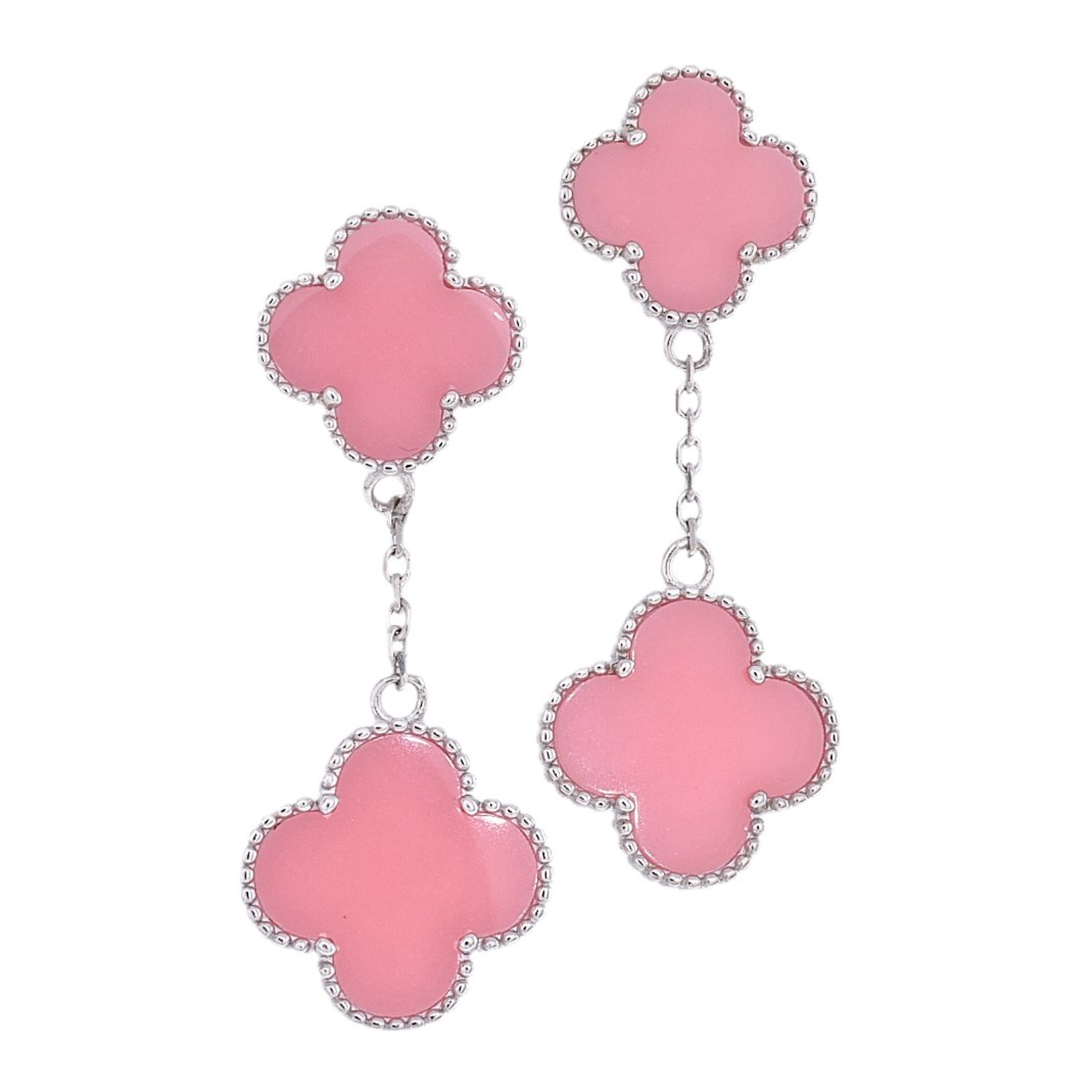 E6023 Salmon Clover Earrings - Selah925.com