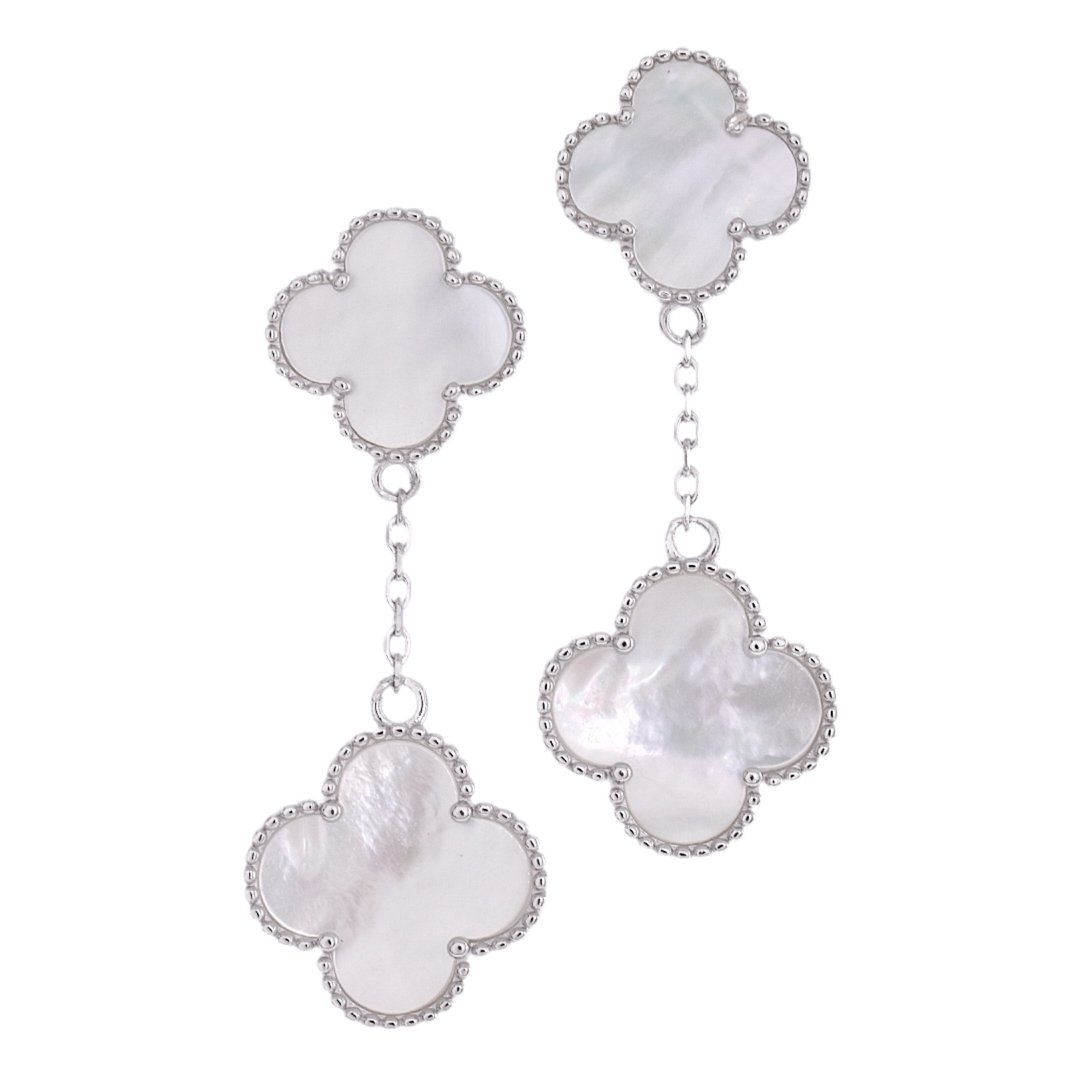 E6023 White Clover Earrings - Selah925.com