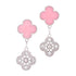 E6026 Pink & CZ Clover Earrings - Selah925.com